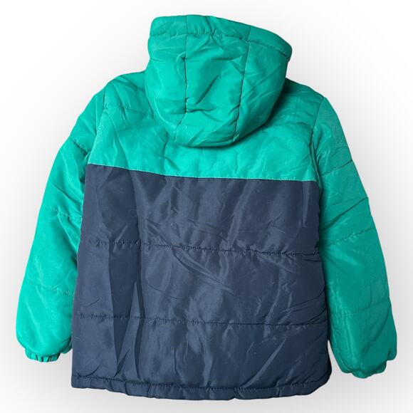 Operation Warm Quilted Color Block Boy’s Winter Jacket, Size 10/12, Green Black - Picture 3 of 8